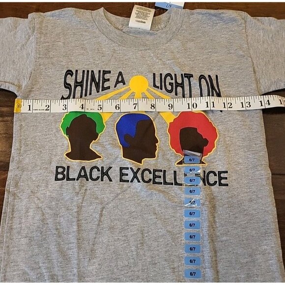 Shine A Light On Black Excellence Tee T Shirt Size 6 7 NWT Proud by Design New - Picture 6 of 8